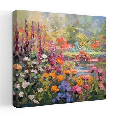 «Wildflower Wonderland Impressionist Colorful Vibrant Abstract Landscape Nature», art mural
