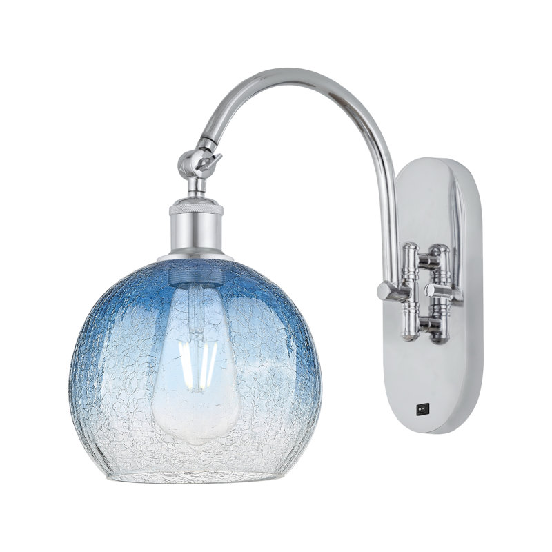 Applique murale pivotante 1 lumière Ballston - Appleton, Chrome poli, Bleu saphir