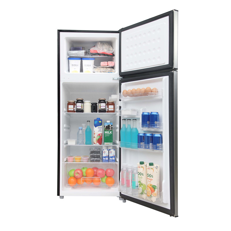 Frigidaire 7.5 Cu. Ft. Refrigerator, Apartment Size Top Mount Fridge, Platinum