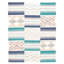 Tapis blanc / bleu en laine tissé à plat Norberto