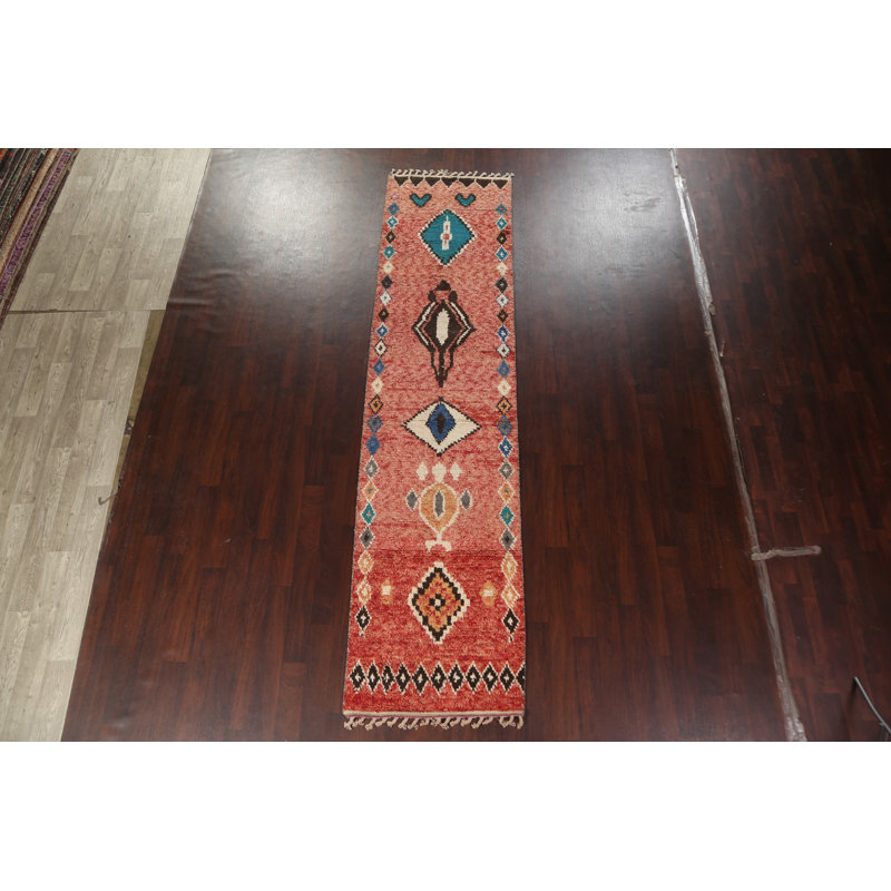 Tapis de couloir tribal marocain noué à la main 3 x 13