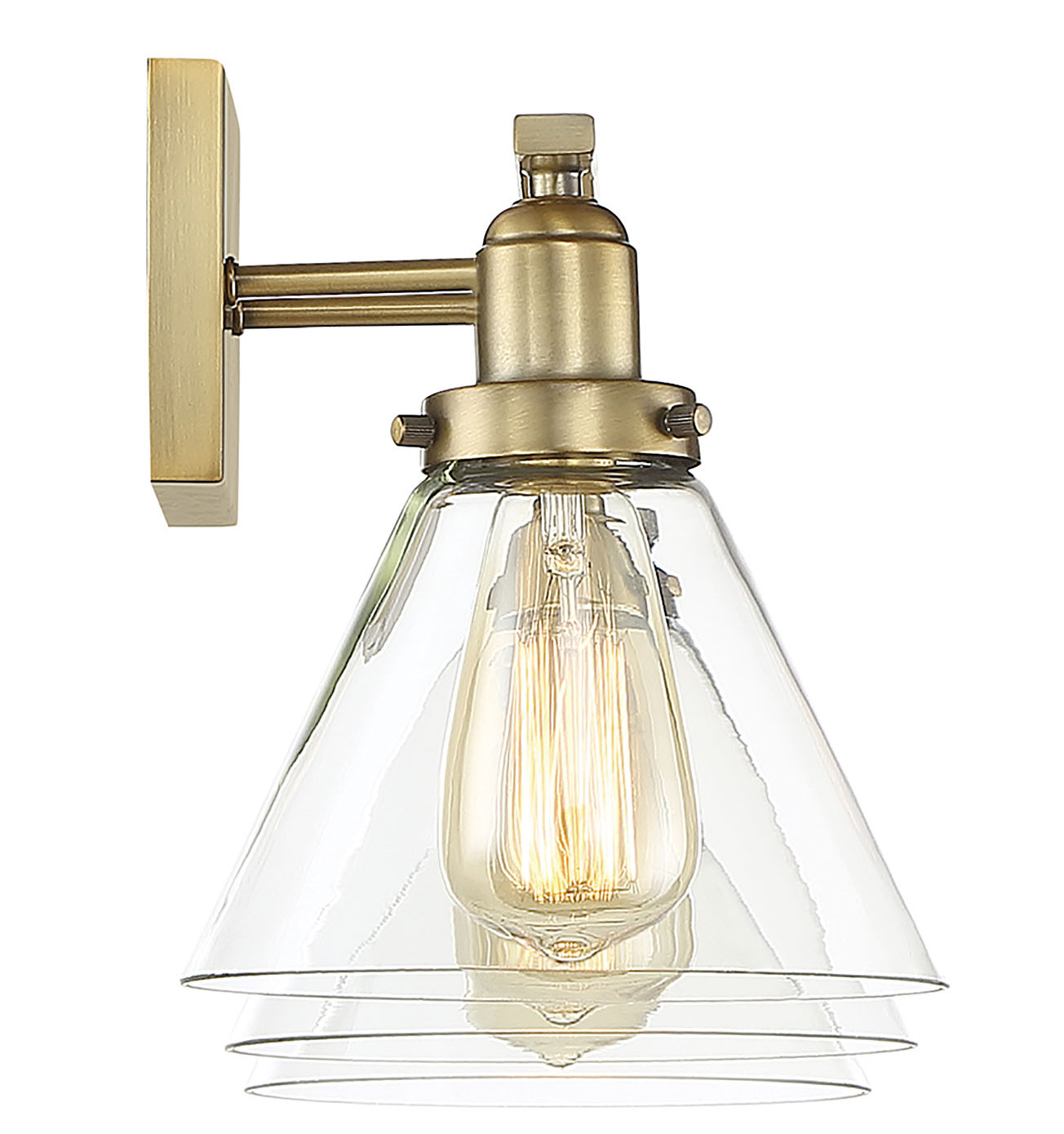 Catalina 4 Light Dimmable Bath Sconce, Warm Brass
