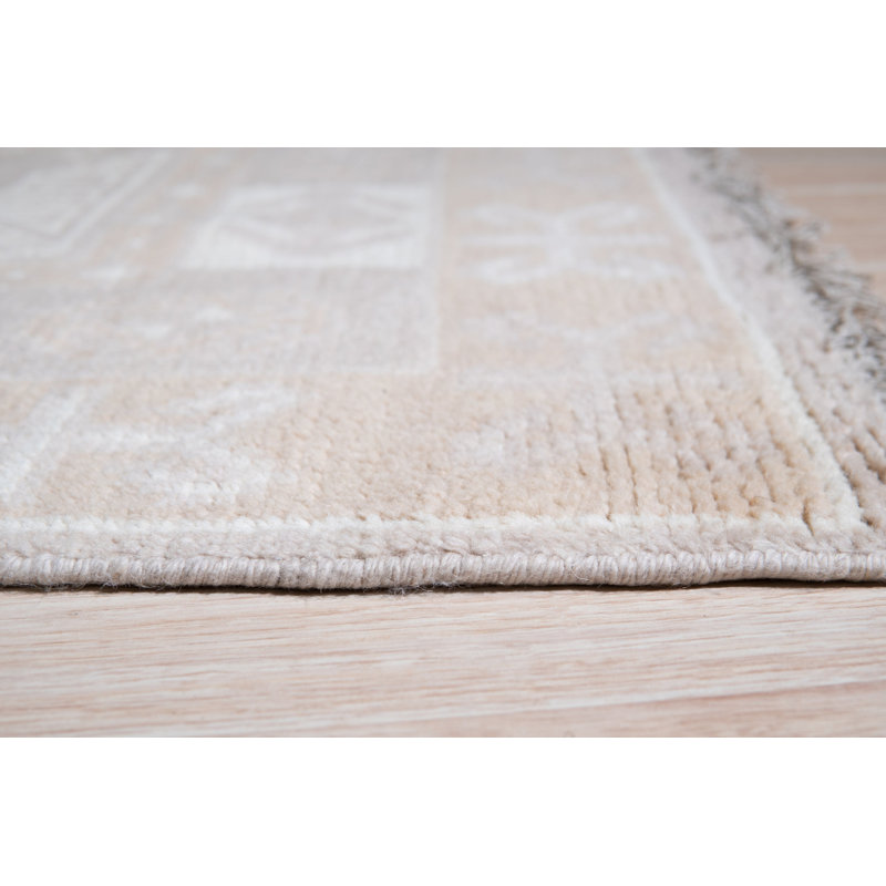 Tapis traditionnel brun classique en laine noué à la main Classic Tessa, Rectangle 6 pi x 9 pi