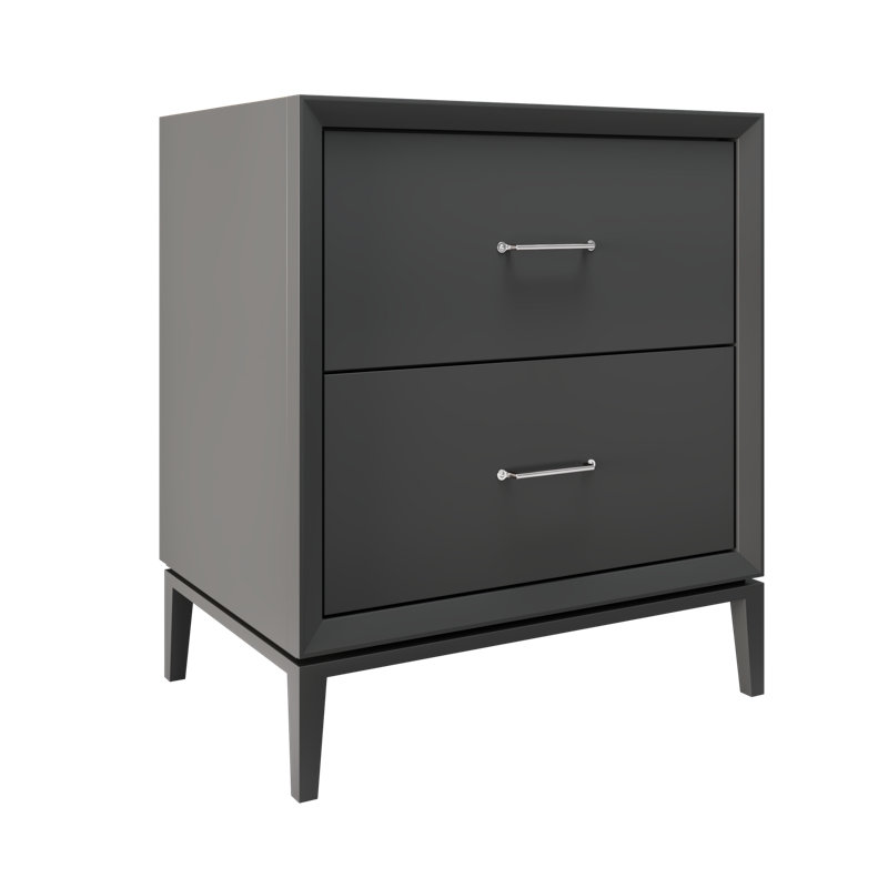 Alexandra Two-Drawer Single Bath Vanity, Off Black, 30", Polished Chrome