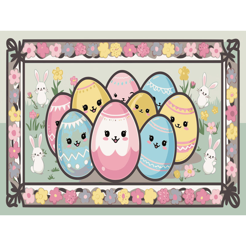 The Holiday Aisle® Easter Spring Holiday Rug, Rectangle 3' x 5'