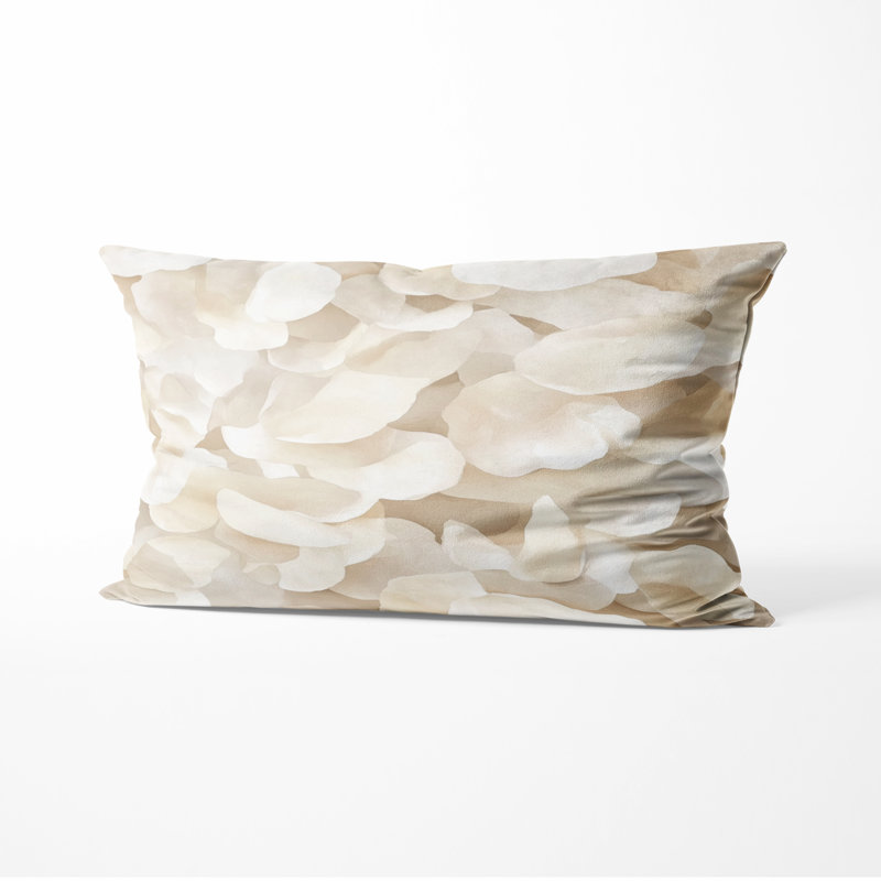 Coussin French Country - Coussin imprimé de pétales de sable, H 12 po x l 20 po