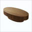 Table basse ovale avec rangement et table basse moderne en placage de bois massif pour salon, chambre à coucher, appartement ou bureau