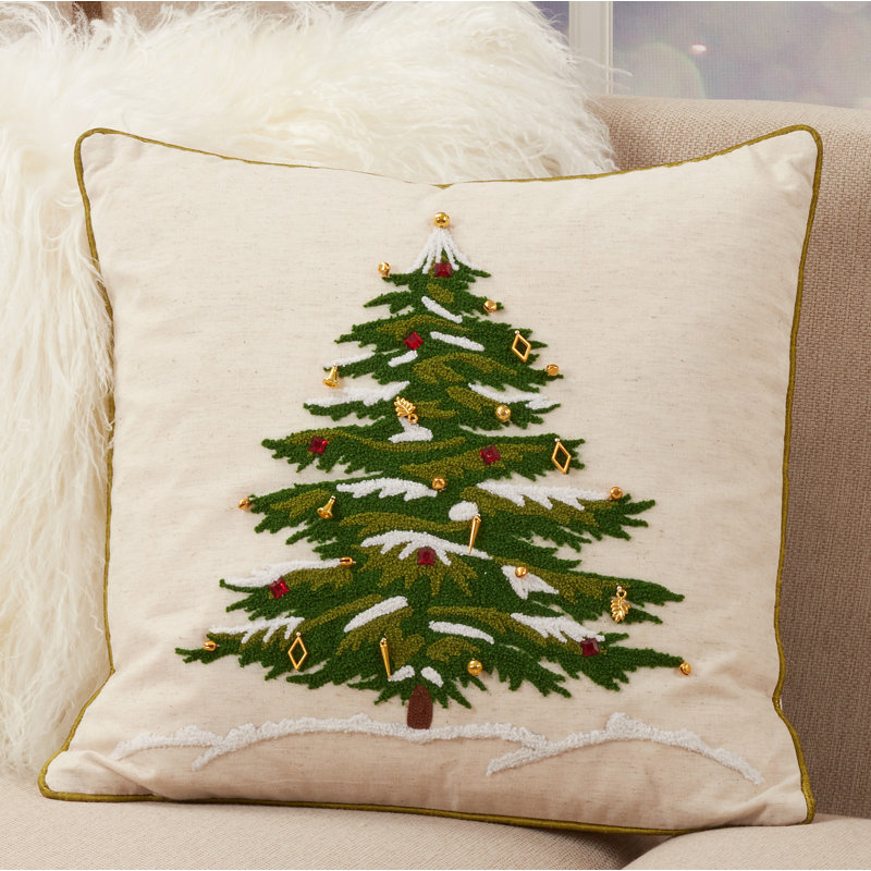 Calanthe Collection Cotton Throw Pillow, Feathers