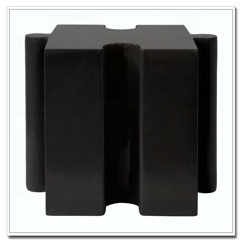 Table modulaire à rebord convexe MGO, tables d'appoint d'extérieur / d'intérieur, Noir, 1