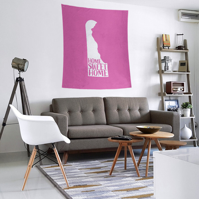 Tapisserie Home Sweet Delaware, H 104 po x l 88 po, Rose