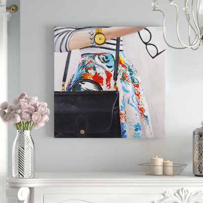 « femme tendance avec verres », reproduction de peinture à l’huile sur toile tendue