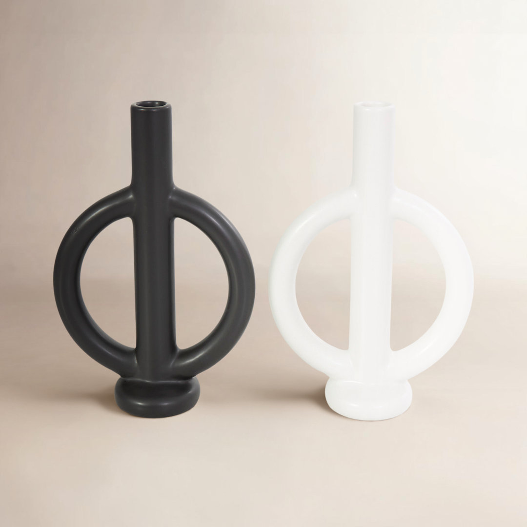 Mable 9.55'' H Earthenware Tabletop Candlestick (Set of 2) AllModern