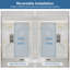 Porte de douche coulissante sans cadre 73 "à 78" x H 76 "en or brossé avec verre trempé transparent 1/4", 3 panneaux de verre-128377785