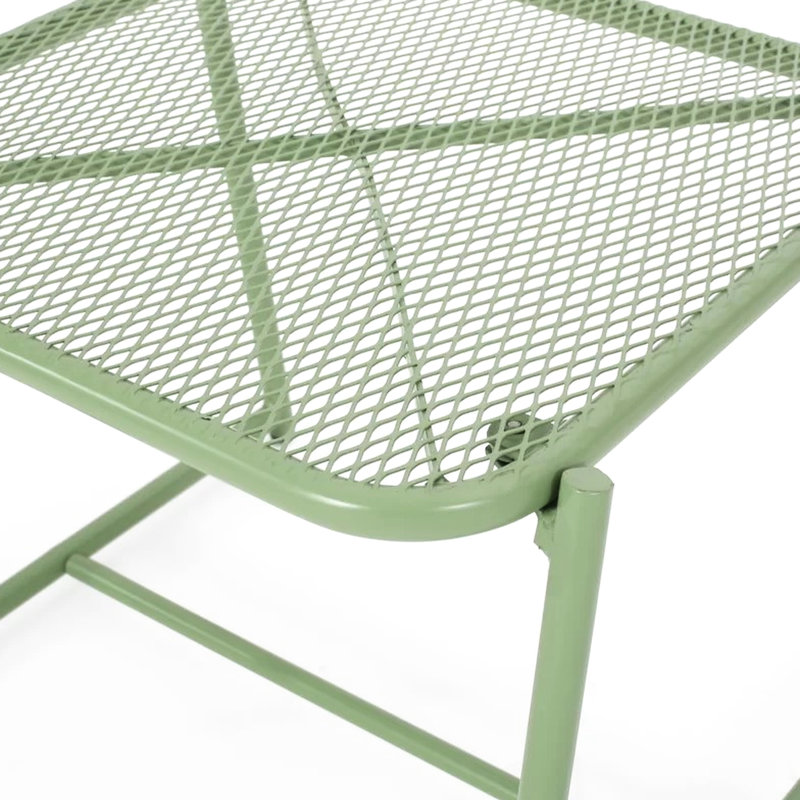 Table d'appoint en fer 15,5 po H, moderne avec ornement en maille, l 19,53 po x P 18,14 po, H 7,71 po