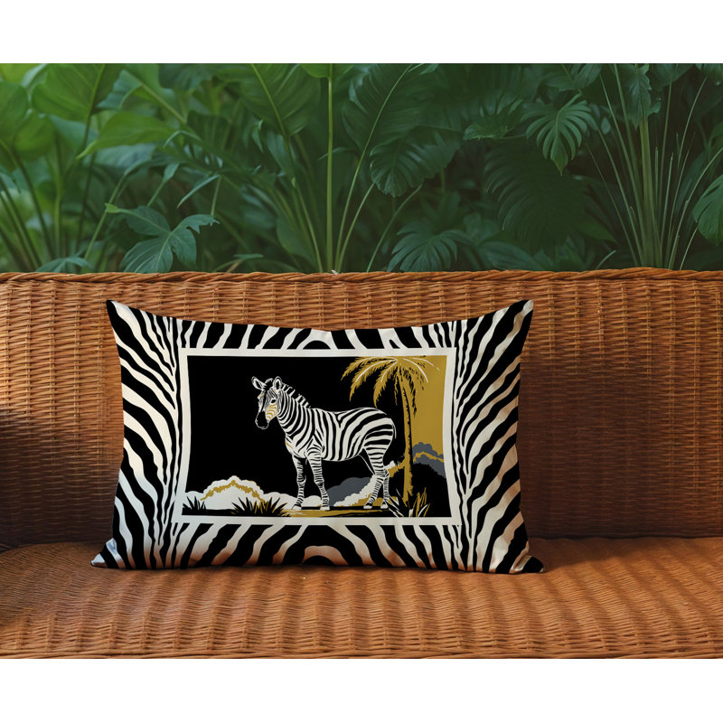 Oreiller rectangulaire réversible intérieur / extérieur Malboro, Rectangle H 18 po x l 25 po, Noir