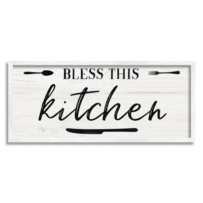 "Bless this Kitchen", couteau à fourchette minimal par Natalie Carpentieri - impression d'art textuel