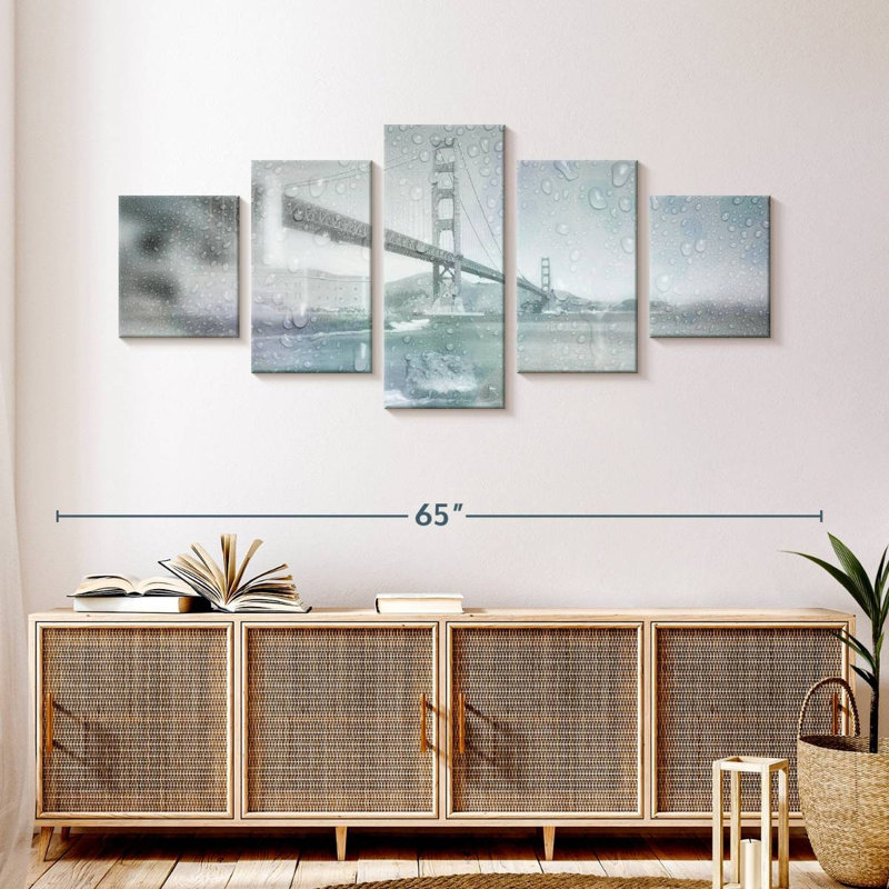 Gate Bridge Rainy Day, 24" H x 55" W