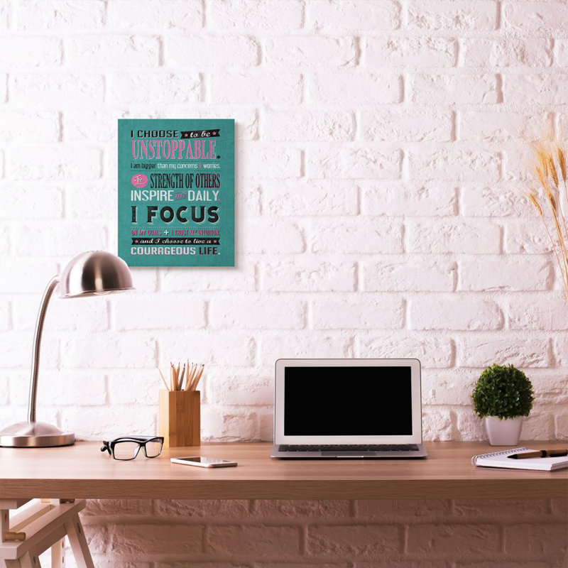 Ebern Designs 'I Choose Unstoppable Vintage Inspirational Word Design ...