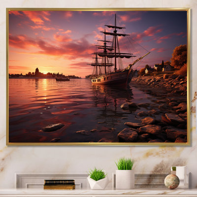 Windridge, Allemagne, coucher de soleil, port I - impression