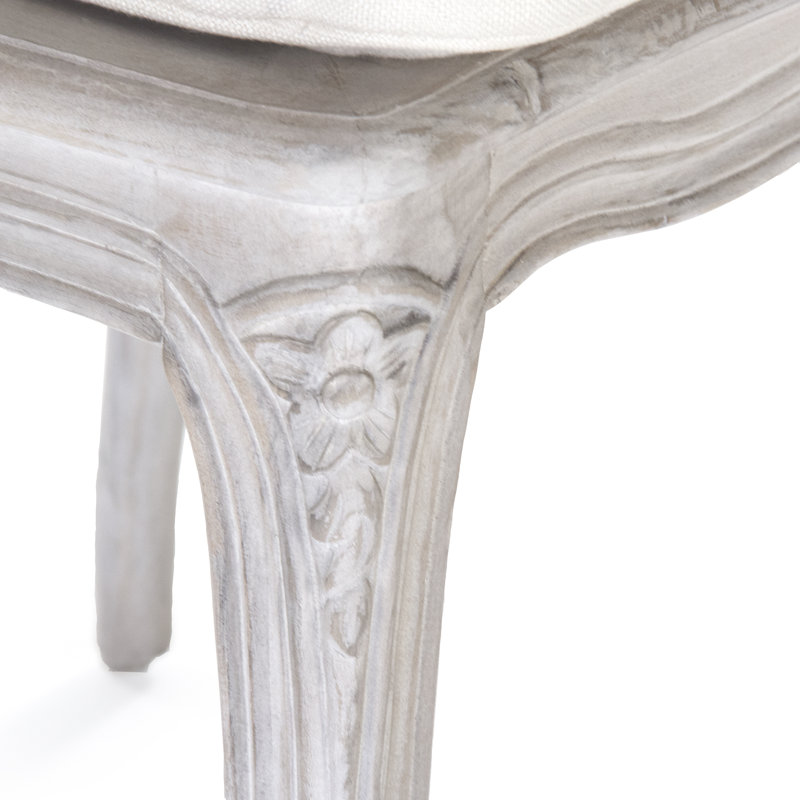 Chaise d'appoint 100% lin 21 po, Blanc