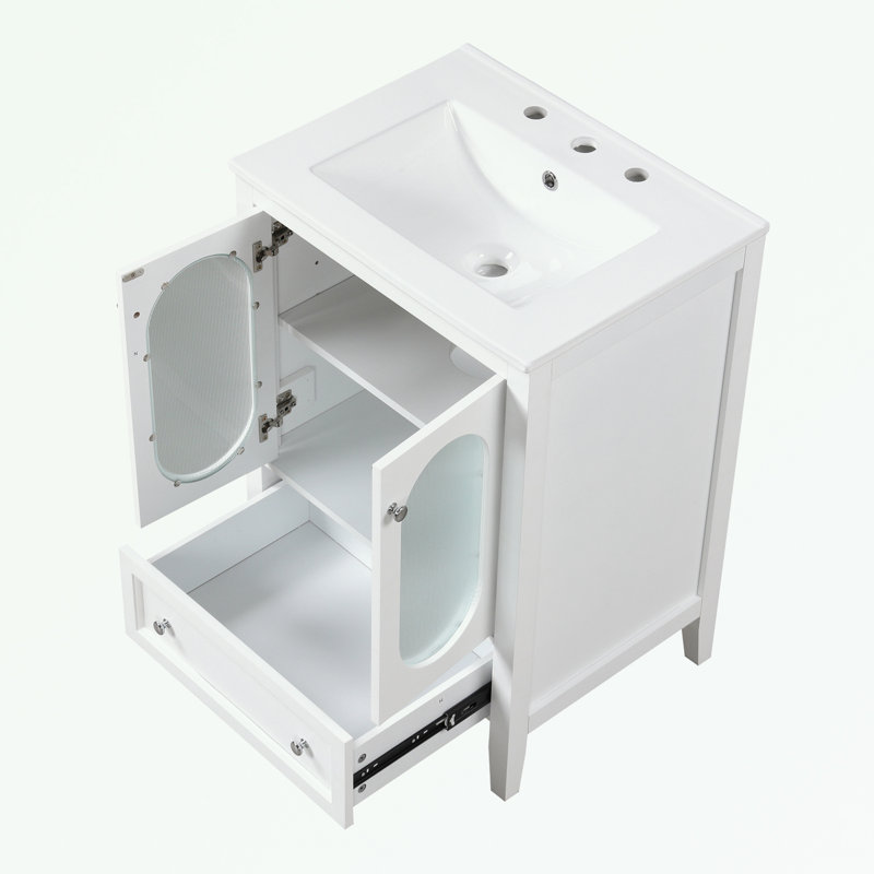 Susu Glass Freestanding Bathroom Cabinet