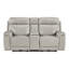 Canapé inclinable électrique Zelda, console et appuie-tête, cuir véritable gris