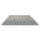 Houndstooth Area Rug in Washed Blue/Beige