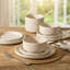 12 Piece Stoneware Plates And Bowls Set, Dinnerware Sets Service For 4