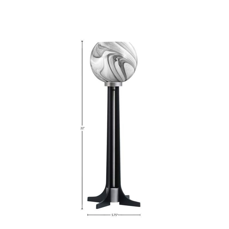 Lampe de table en métal Maribela, Graphite / noir mat