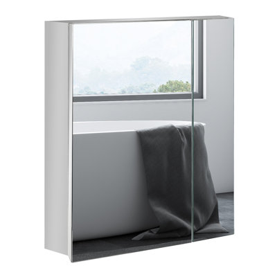Miroir de salle de bain avec tablettes de rangement, armoire murale kleankin