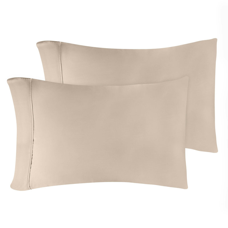 Cassius Certified Egyptian Cotton 400 Thread Count Solid Luxury Pillowcase Set, Ivory, King