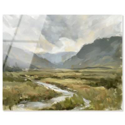 Décoration murale côtière à imprimé acrylique Misty Peaks par Art Remedy, prête à être suspendue, 30 x 24