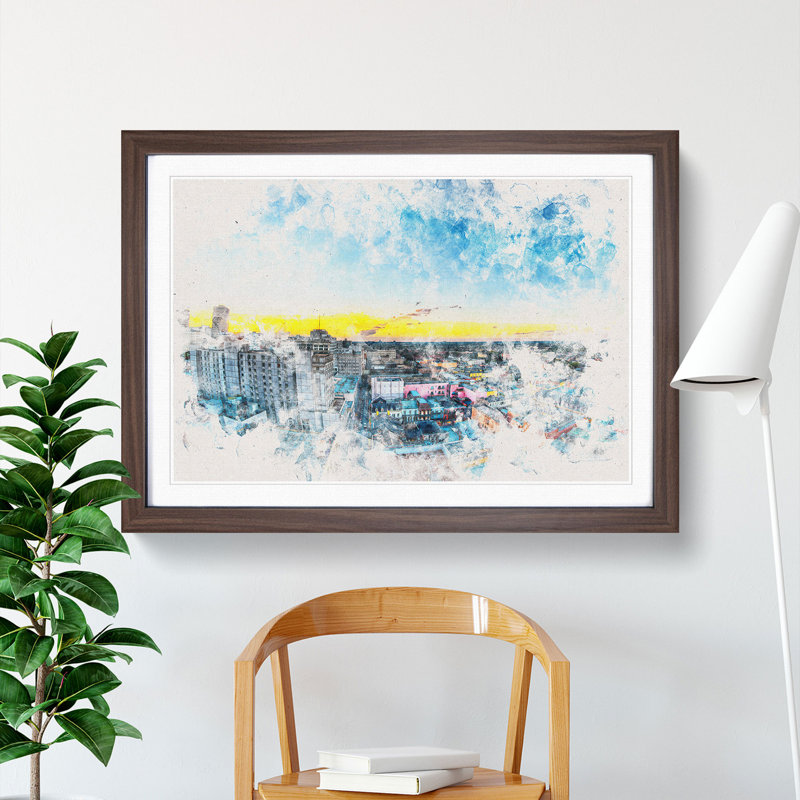 Above New Orleans in Louisiana - Framed Print, 62cm H x 87cm W x 2cm D, Walnut Framed