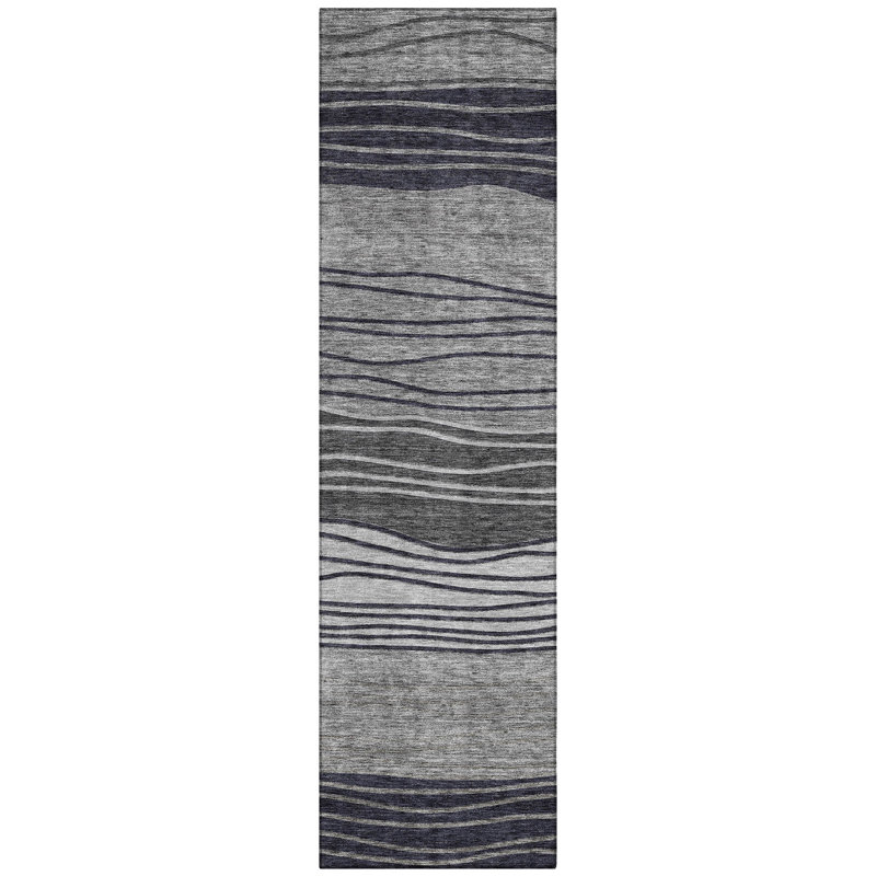 Washable Striped Indoor / Outdoor Rug, Runner 2'3" x 7'6"