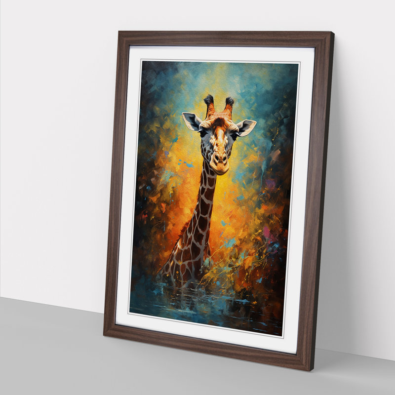 Single Picture Frame Print on Wood, Walnut Framed, 46cm H x 34cm W