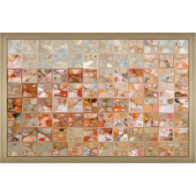« orange et beige », impression sur toile, H 21,5 po x l 27,5 po x P 0,75 po, Encadrement champagne