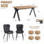 Ensemble de table de salle à manger 63 po pour 4 personnes, table de salle à manger rectangulaire en grain de bois-1919980013-1919980010
