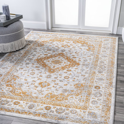 Indhira Ornate Medallion Persian Orange/Cream Rug