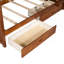 Lit superposé simple au-dessus de simple avec échelles et deux tiroirs de rangement (noyer)-2092116155