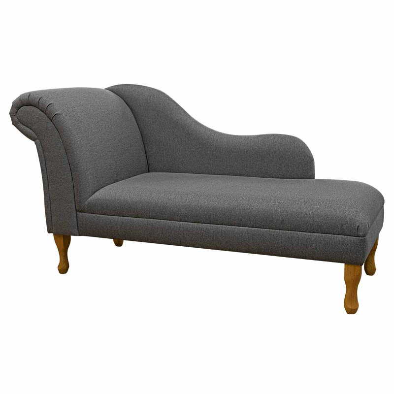 Upholstered Chaise Lounge, Grey