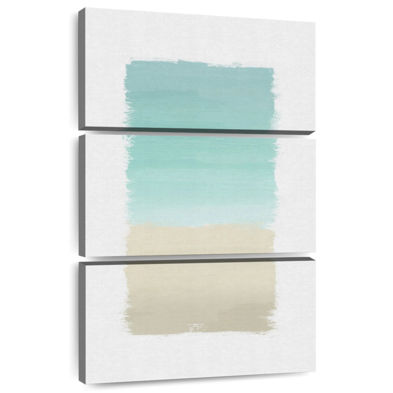 Avery turquoise abstrait sur fond blanc, H 32 po x l 20 po