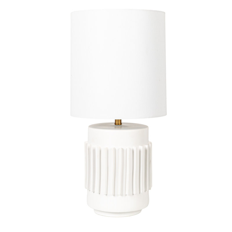 Stoneware Table Lamp with Raised Design
