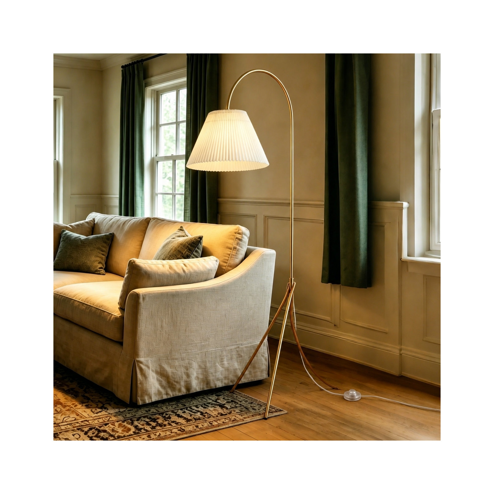 72.5'' Arched/Arc Floor Lamp, Gold