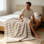 Faux Rabbit Fur & Flannel Weighted Throw Blanket, Ultra Soft & Cozy for Bedroom Living Room Décor -125314518-125314520