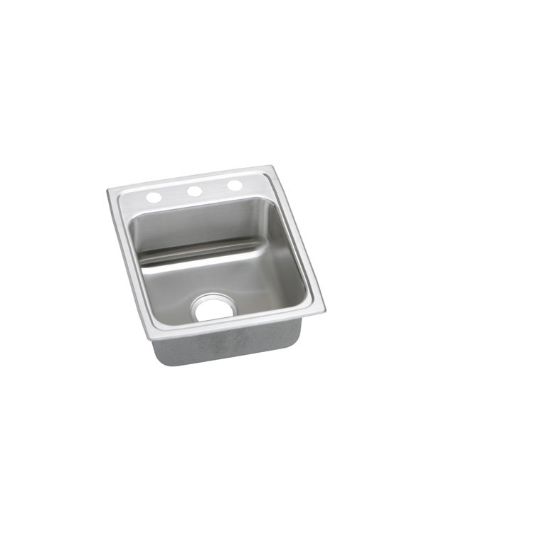 Lustertone 17" L x 20" W Drop-In Kitchen Sink with Quick-clip