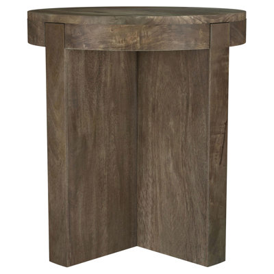 Round Solid Mango Wood End Table