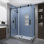 Langham XL 56" W x 80" H Frameless Rectangle Sliding Shower Enclosure with Fixed Panel