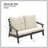 Loveseat With Cushion, Wood Grain Outdoor Garden Sofa, Sofa Set For Porch, Poolside, Terrace, And Yard Grey/Beige