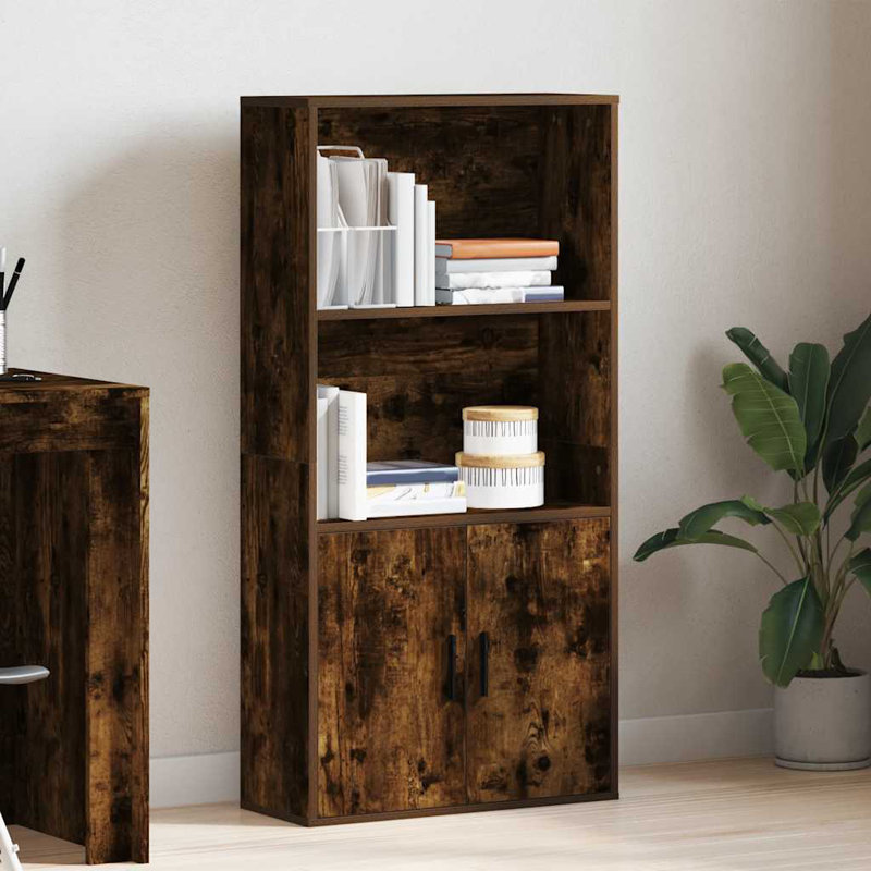 Bookcase 60X24x120 Cm Engineered Wood, Smoked Oak