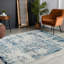 Wyona Power Loom Dark Blue/White/Charcoal Rug-1906908231